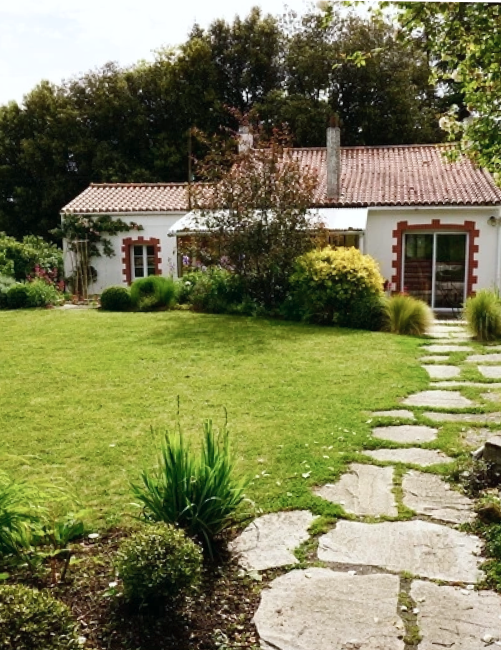 allée pavée jardin - maçonnerie paysagère - Paysages des 2 Rivières